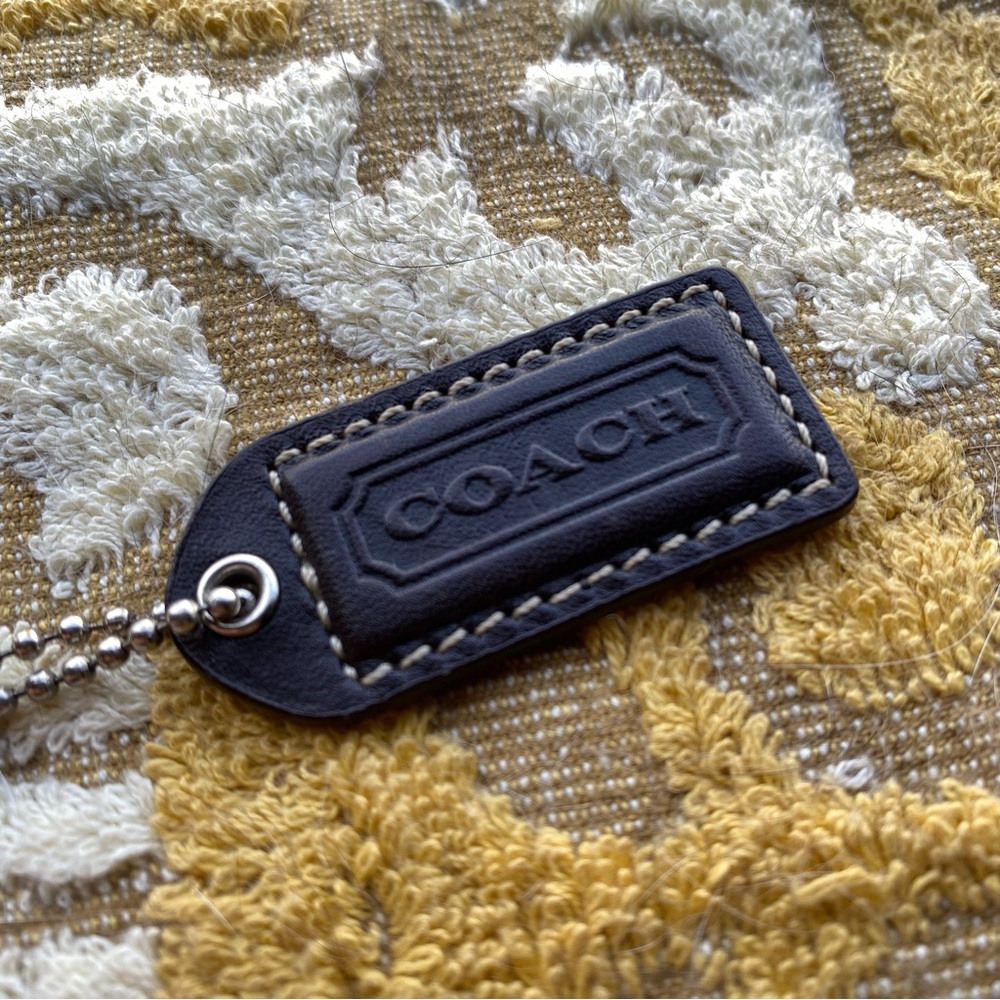 2" Coach Purse/Bag Fob Charm Hang tag Hangtag Ball Chain Keychain - Dark Brown